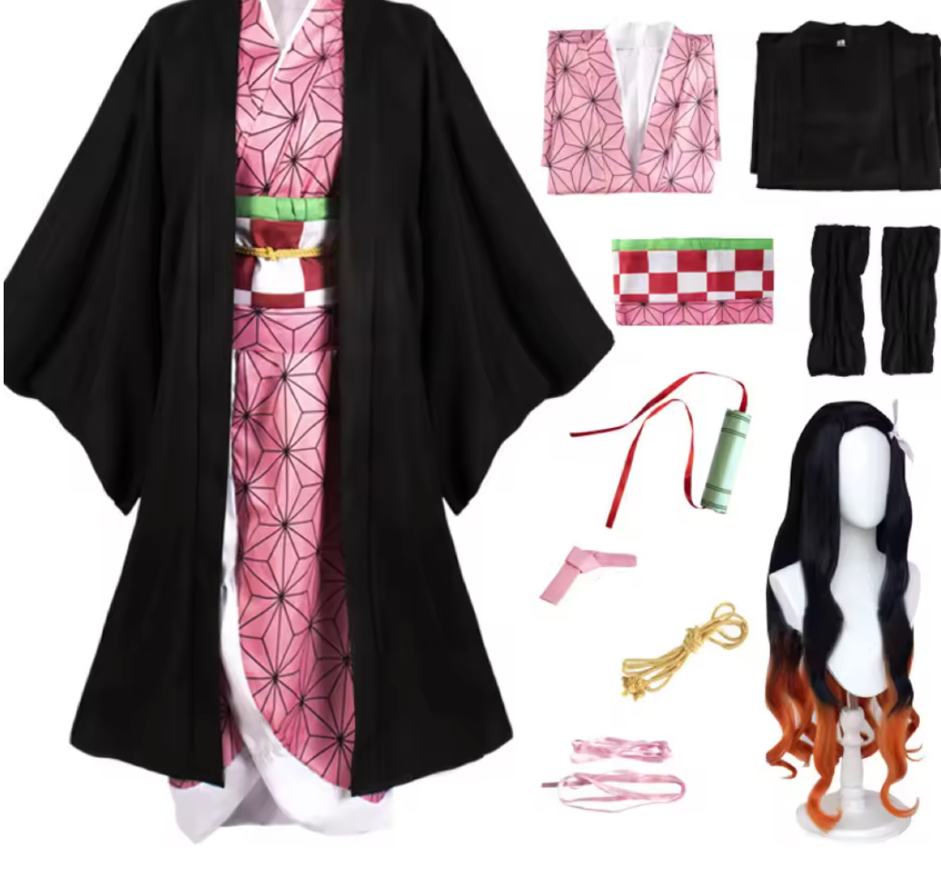 Cosplay Demon Slayer – Kamado Nezuko + Perruque & Accessoires