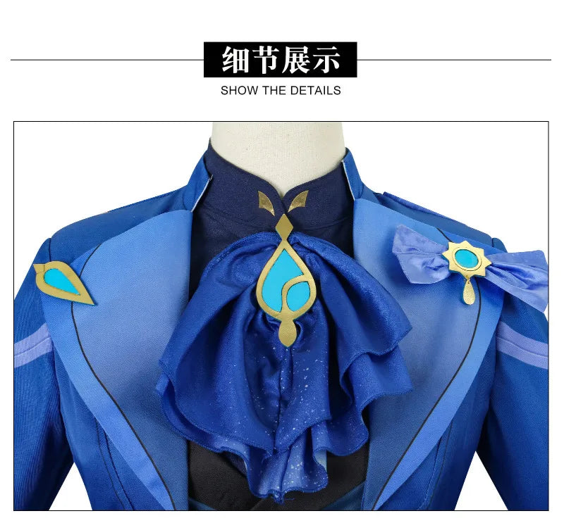 Cosplay Genshin Impact – Costume complet de Focalors + Perruque & Accessoires