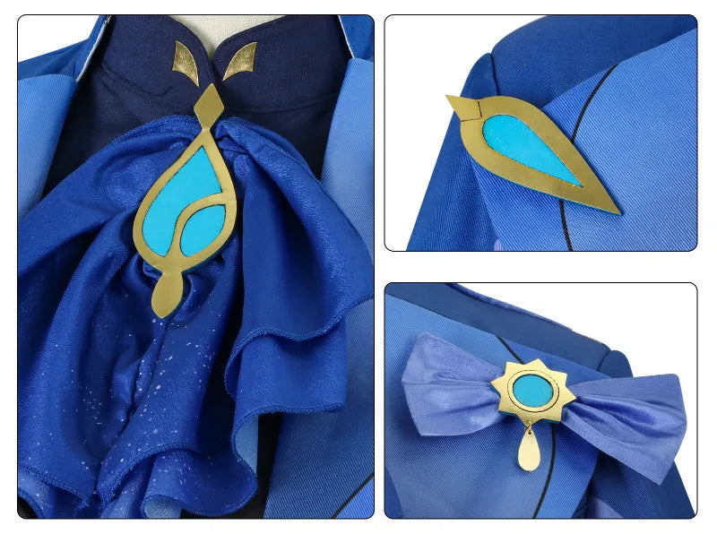 Cosplay Genshin Impact – Costume complet de Focalors + Perruque & Accessoires