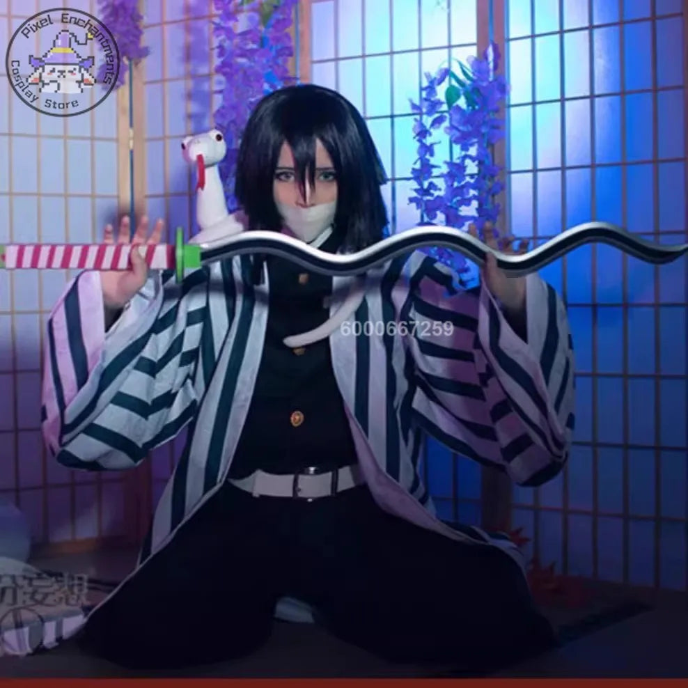Cosplay Demon Slayer – Obanai Iguro + Perruque & Accessoires