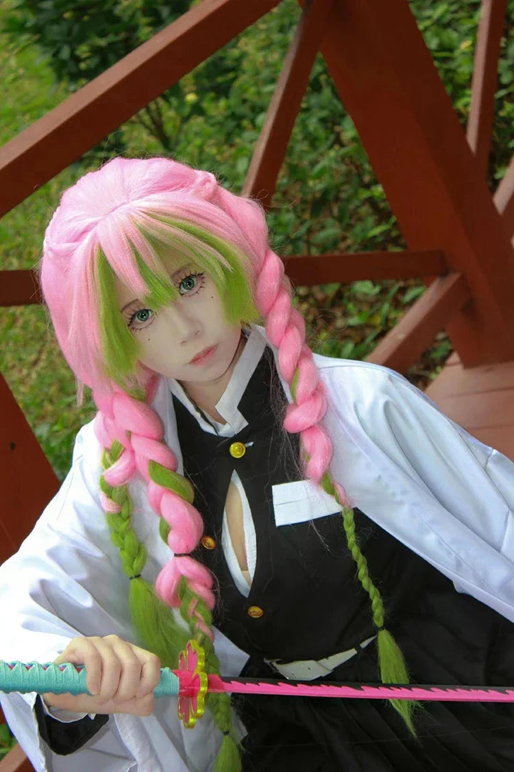 Cosplay Demon Slayer – Mitsuri Kanroji + Perruque & Accessoires