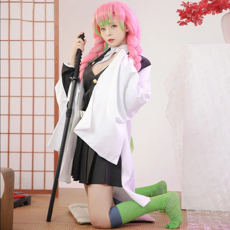 Cosplay Demon Slayer – Mitsuri Kanroji + Perruque & Accessoires