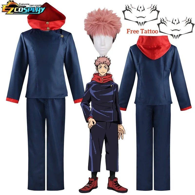 Cosplay Jujutsu Kaisen – Costume complet d’Itadori Yuji + Perruque