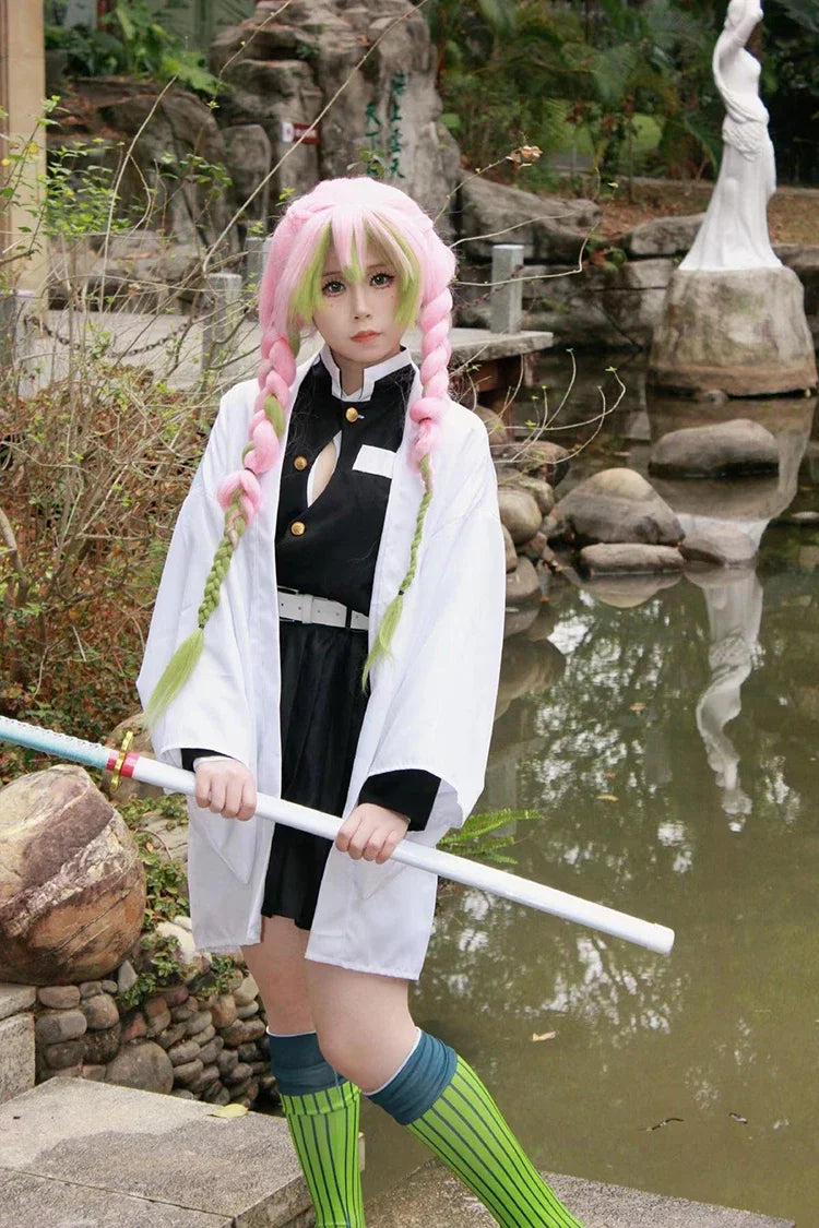 Cosplay Demon Slayer – Mitsuri Kanroji + Perruque & Accessoires