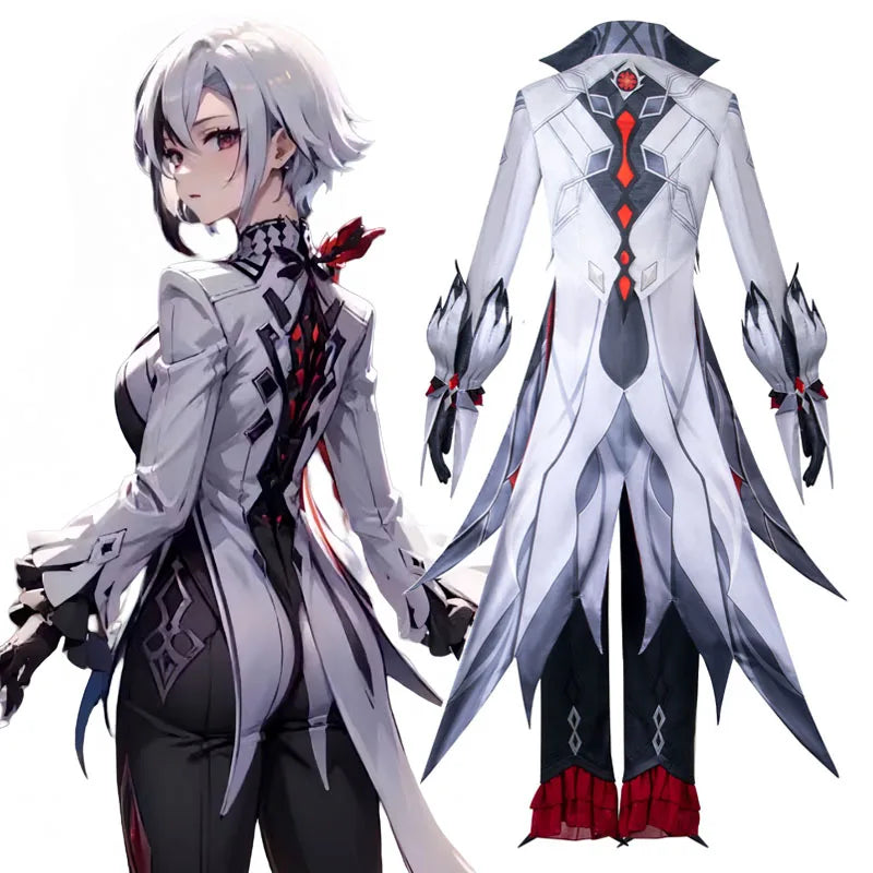 Cosplay Genshin Impact – Costume complet Fatui Harbinger + Perruque & Accessoires