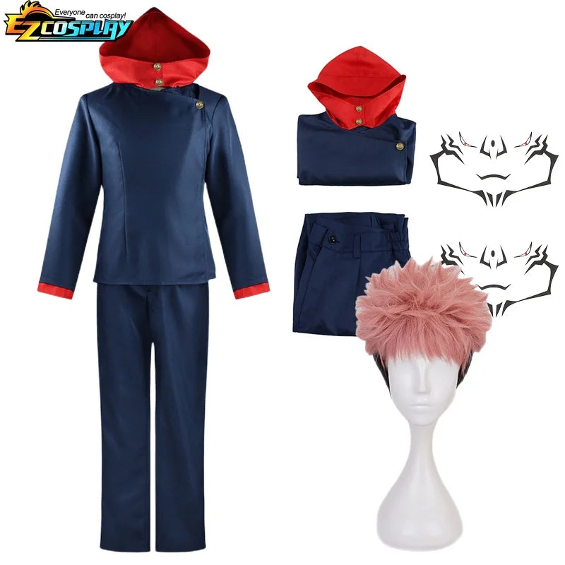 Cosplay Jujutsu Kaisen – Costume complet d’Itadori Yuji + Perruque