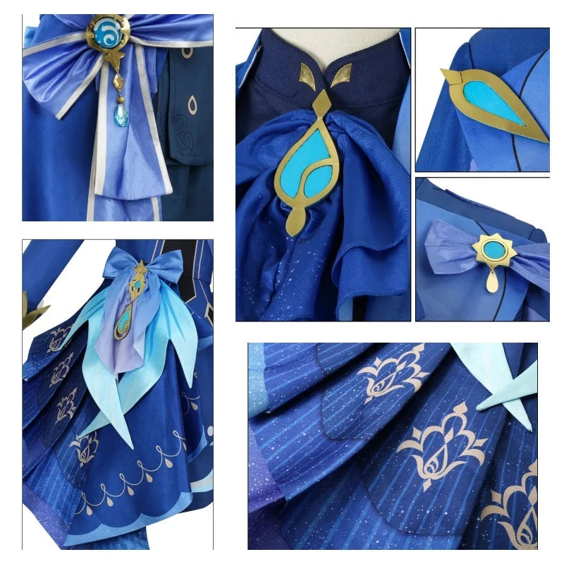 Cosplay Genshin Impact – Costume complet de Focalors + Perruque & Accessoires