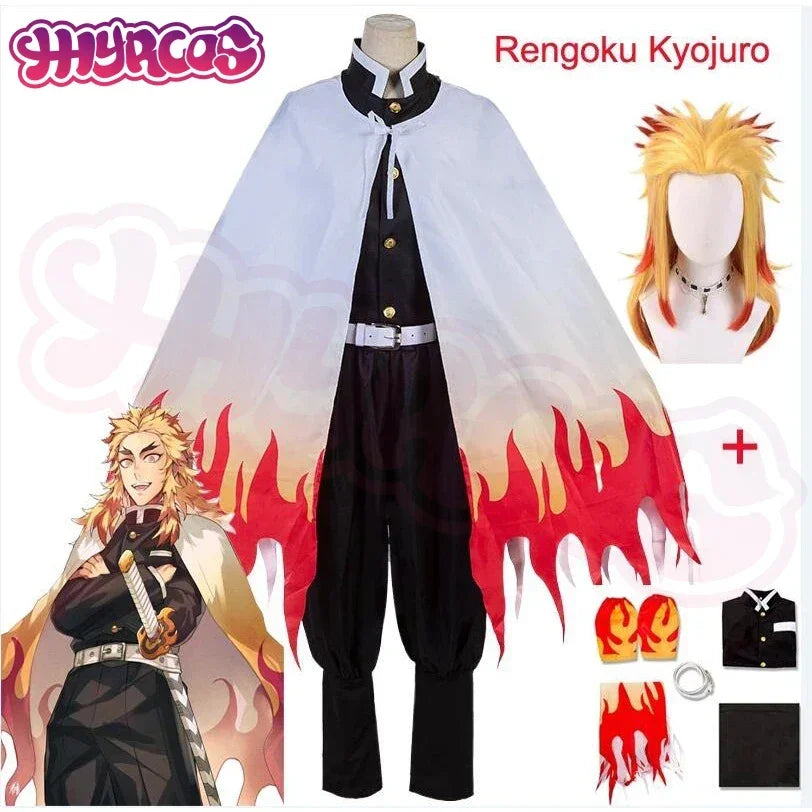 Cosplay Demon Slayer – Kyojuro Rengoku + Perruque