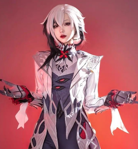 Cosplay Genshin Impact – Costume complet Fatui Harbinger + Perruque & Accessoires