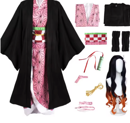 Cosplay Demon Slayer – Kamado Nezuko + Perruque & Accessoires