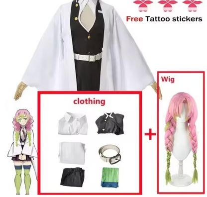 Cosplay Demon Slayer – Mitsuri Kanroji + Perruque & Accessoires