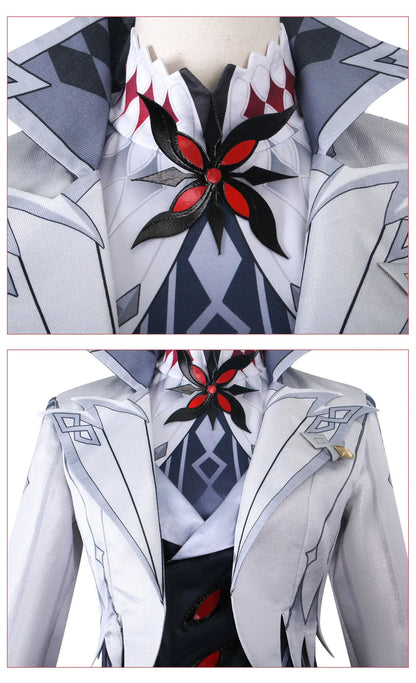 Cosplay Genshin Impact – Costume complet Fatui Harbinger + Perruque & Accessoires