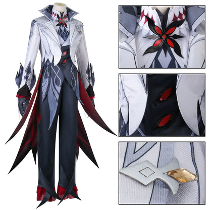 Cosplay Genshin Impact – Costume complet Fatui Harbinger + Perruque & Accessoires