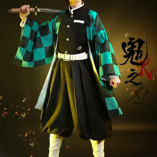 Cosplay Demon Slayer – Costume complet de Tanjiro Kamado + Perruque et Masque