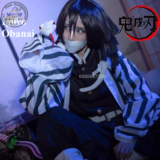 Cosplay Demon Slayer – Obanai Iguro + Perruque & Accessoires