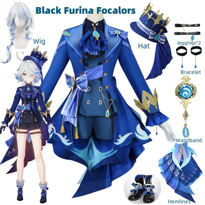 Cosplay Genshin Impact – Costume complet de Focalors + Perruque & Accessoires