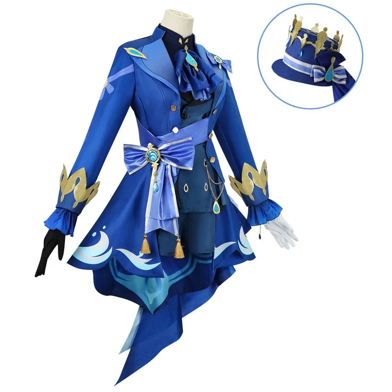 Cosplay Genshin Impact – Costume complet de Focalors + Perruque & Accessoires